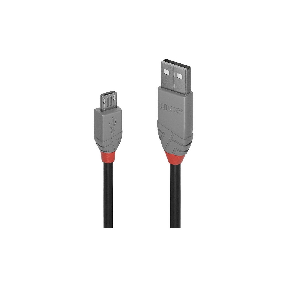 Produktbild för Lindy Anthra Line - USB-kabel - USB till mikro-USB typ B - 1 m
