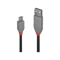 Produktbild för Lindy Anthra Line - USB-kabel - USB till mikro-USB typ B - 1 m