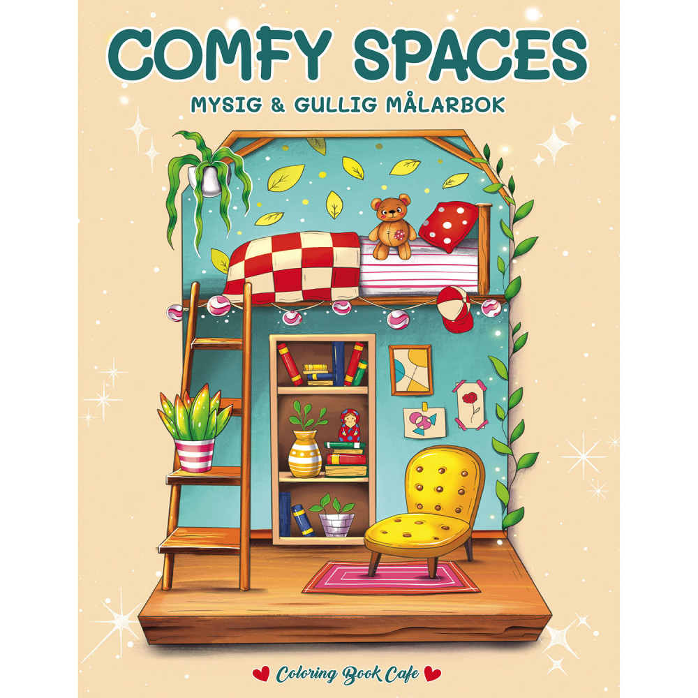 Produktbild för Målarbok : Comfy Spaces A4