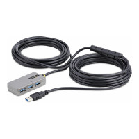 Produktbild för StarTech.com USB Extender Hub, 10m USB 3.0 Extension Cable with 4-Port USB Hub, Active/Bus Powered USB Repeater Cable, Optional 20W Power Supply Included - USB-A Hub w/ ESD Protection (U01043-USB-EXTENDER) - hubb - 4 portar