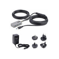 Produktbild för StarTech.com USB Extender Hub, 10m USB 3.0 Extension Cable with 4-Port USB Hub, Active/Bus Powered USB Repeater Cable, Optional 20W Power Supply Included - USB-A Hub w/ ESD Protection (U01043-USB-EXTENDER) - hubb - 4 portar