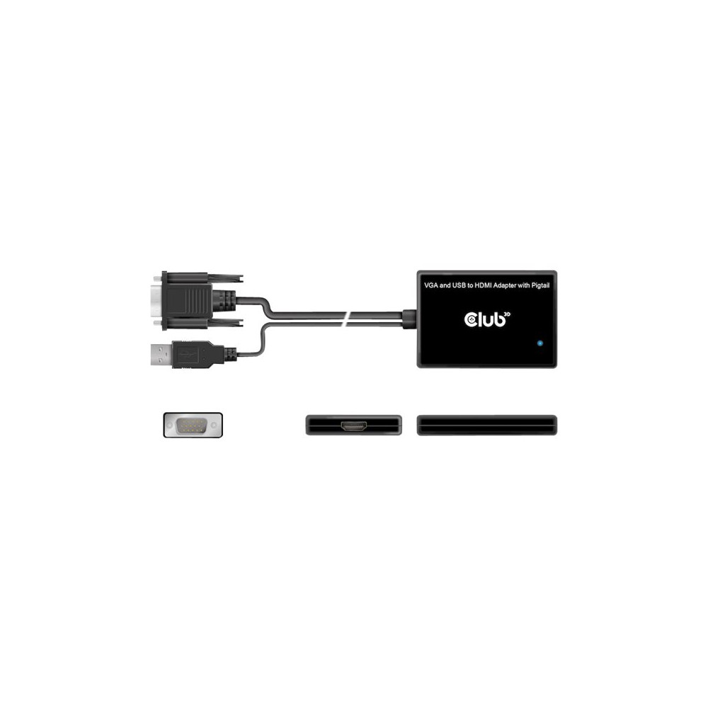 Produktbild för Club 3D videokort - HDMI / VGA - 60 cm