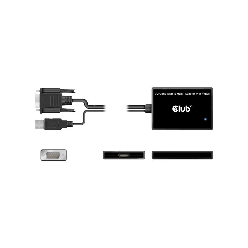 Produktbild för Club 3D videokort - HDMI / VGA - 60 cm