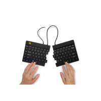 Produktbild för R-Go Split Ergonomiskt Tangentbord, QWERTY (US), svart, trådbunden - tangentbord - QWERTY - amerikansk - svart Inmatningsenhet