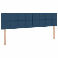 Produktbild för LED förvaringssäng med madrass Blå 180 x 200 cm Tyg