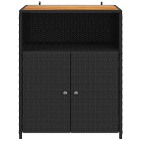 Produktbild för Skåp med hylla Svart 70 x 50 x 87 cm Polyester och Roly Rattan