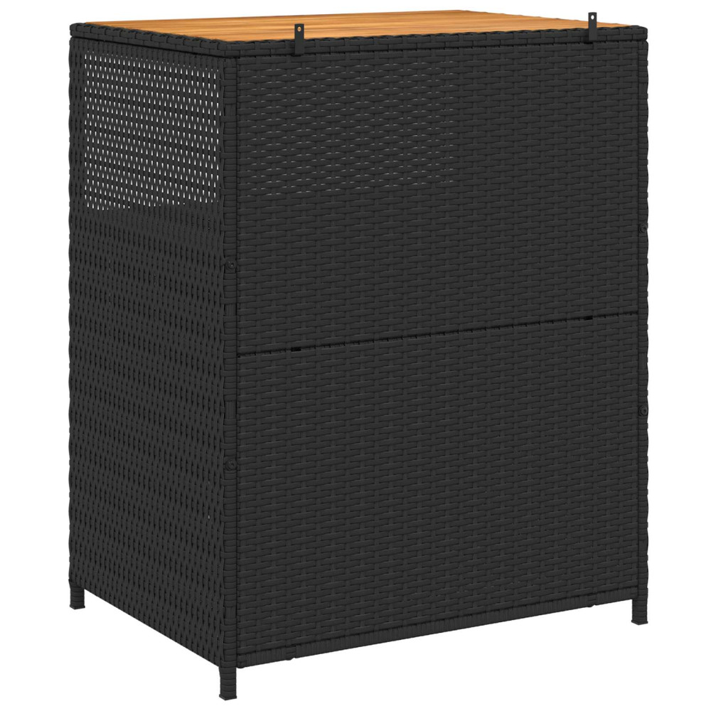 Produktbild för Skåp med hylla Svart 70 x 50 x 87 cm Polyester och Roly Rattan