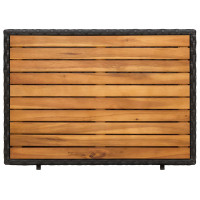 Produktbild för Skåp med hylla Svart 70 x 50 x 87 cm Polyester och Roly Rattan