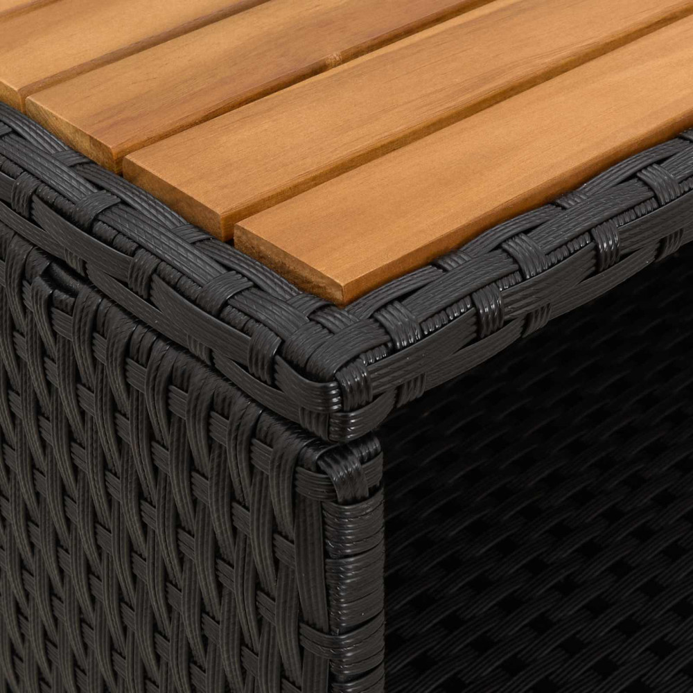 Produktbild för Skåp med hylla Svart 70 x 50 x 87 cm Polyester och Roly Rattan