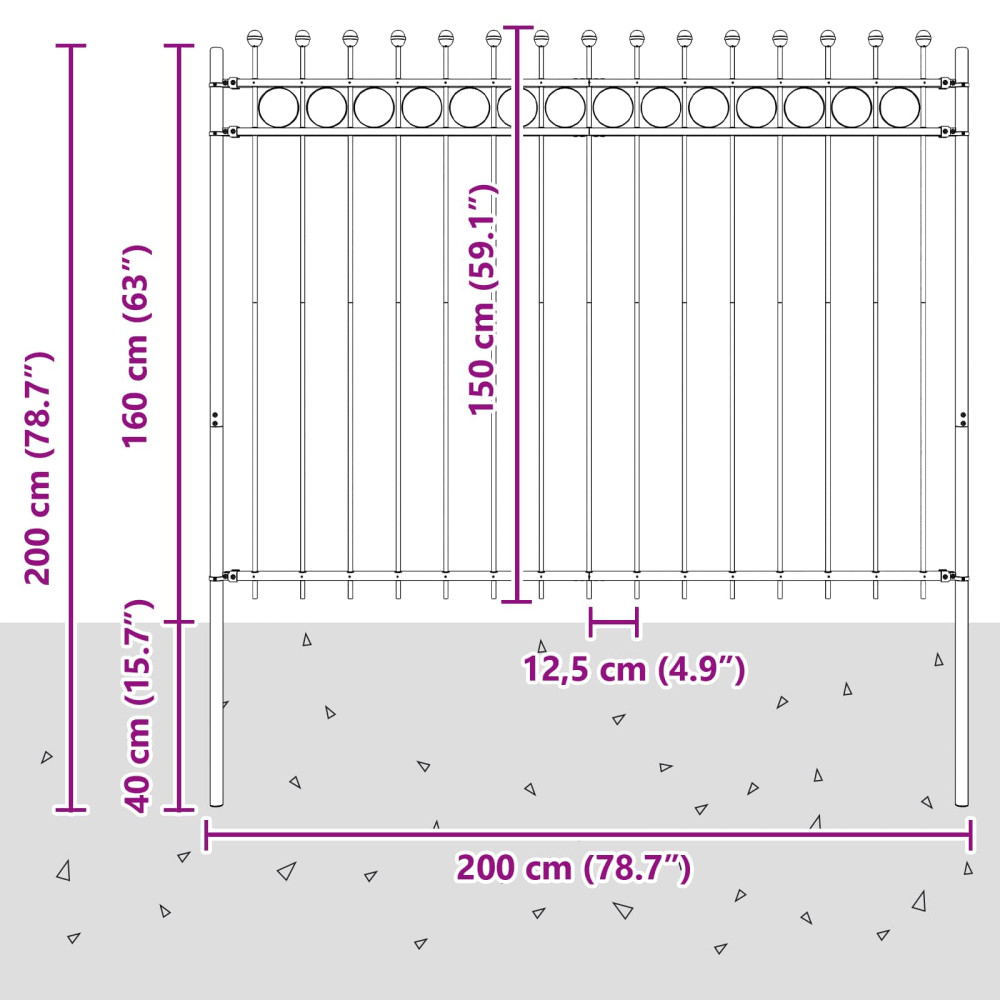 Produktbild för Ringstaket TILBURG Svart