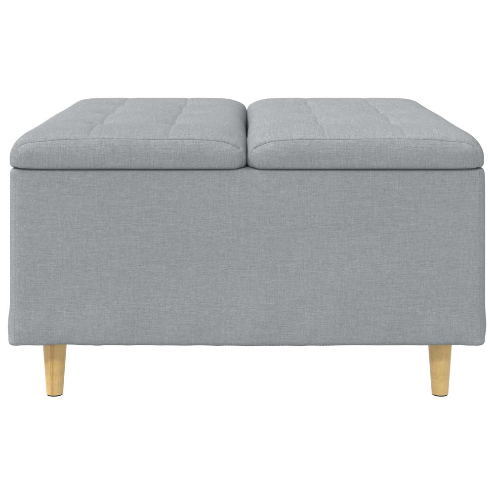 Produktbild för Förvaringspall med kudde Ljusgrå 80 x 80 x 45 cm tyg