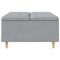 Produktbild för Förvaringspall med kudde Ljusgrå 80 x 80 x 45 cm tyg
