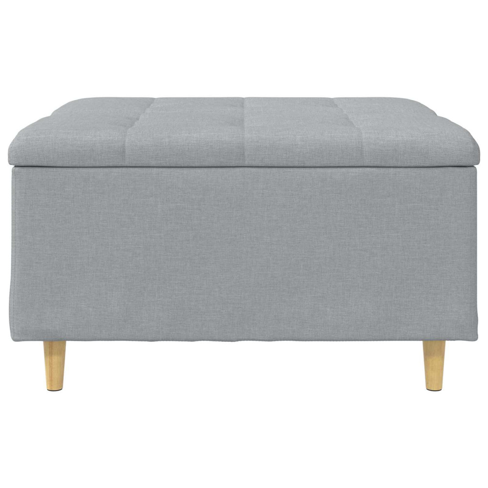 Produktbild för Förvaringspall med kudde Ljusgrå 80 x 80 x 45 cm tyg