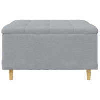 Produktbild för Förvaringspall med kudde Ljusgrå 80 x 80 x 45 cm tyg