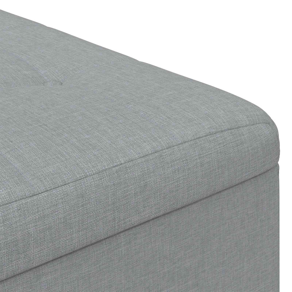 Produktbild för Förvaringspall med kudde Ljusgrå 80 x 80 x 45 cm tyg