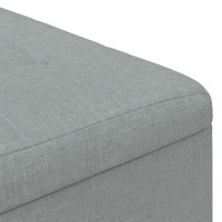 Produktbild för Förvaringspall med kudde Ljusgrå 80 x 80 x 45 cm tyg