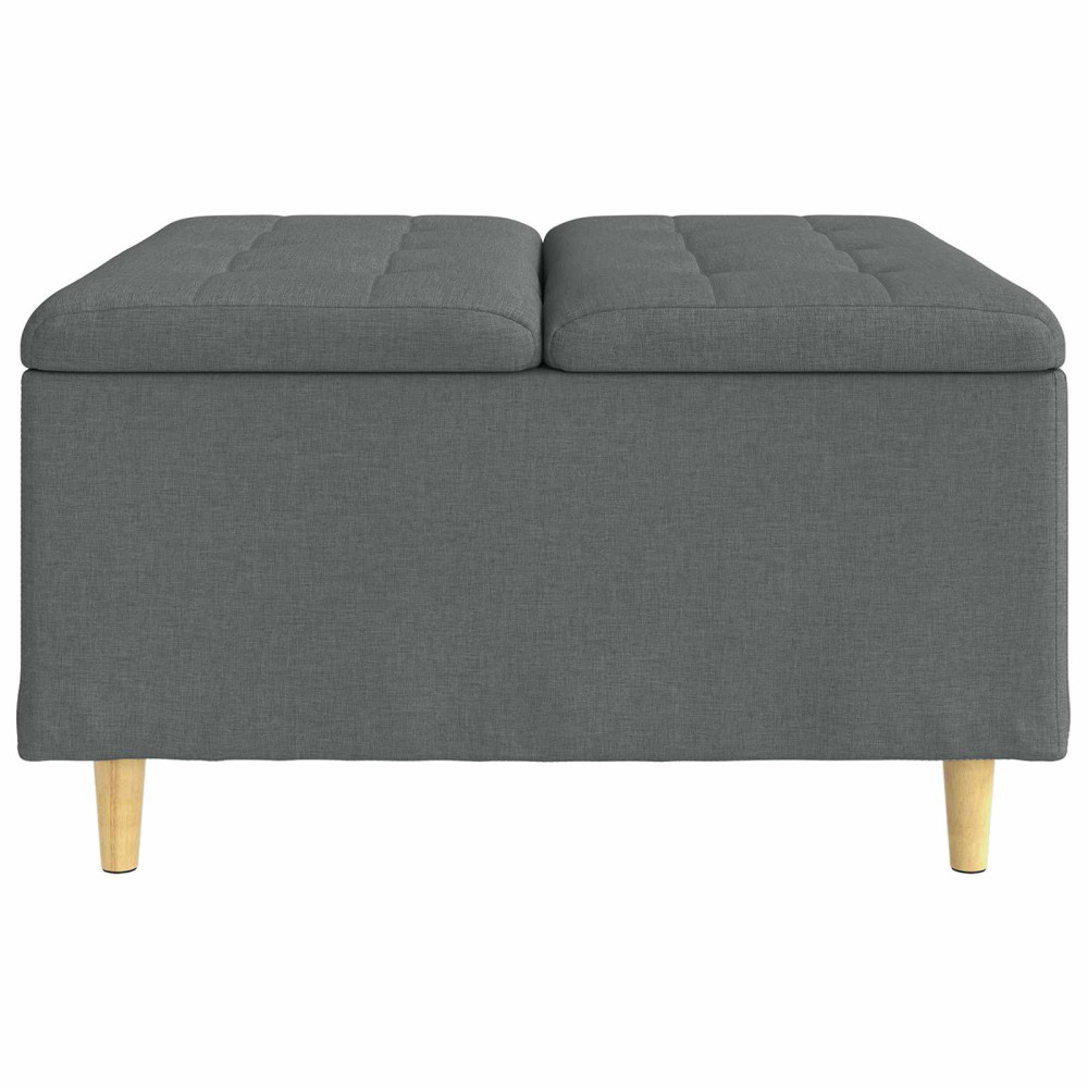 Produktbild för Förvaringspall med kudde Mörkgrå 80 x 80 x 45 cm tyg