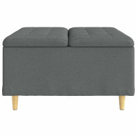 Produktbild för Förvaringspall med kudde Mörkgrå 80 x 80 x 45 cm tyg