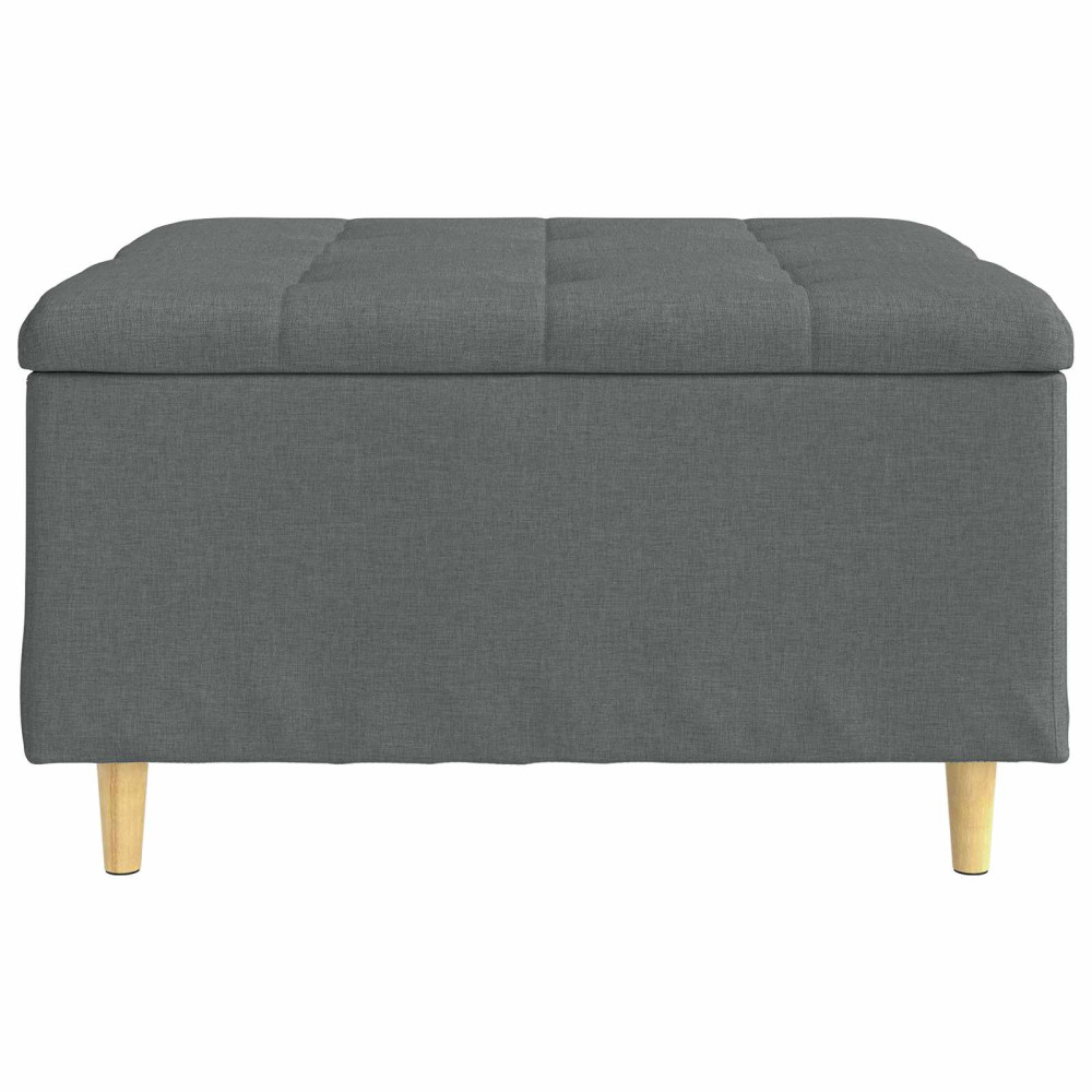 Produktbild för Förvaringspall med kudde Mörkgrå 80 x 80 x 45 cm tyg