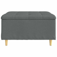 Produktbild för Förvaringspall med kudde Mörkgrå 80 x 80 x 45 cm tyg