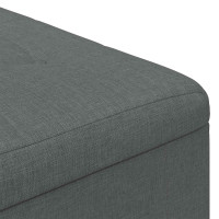 Produktbild för Förvaringspall med kudde Mörkgrå 80 x 80 x 45 cm tyg