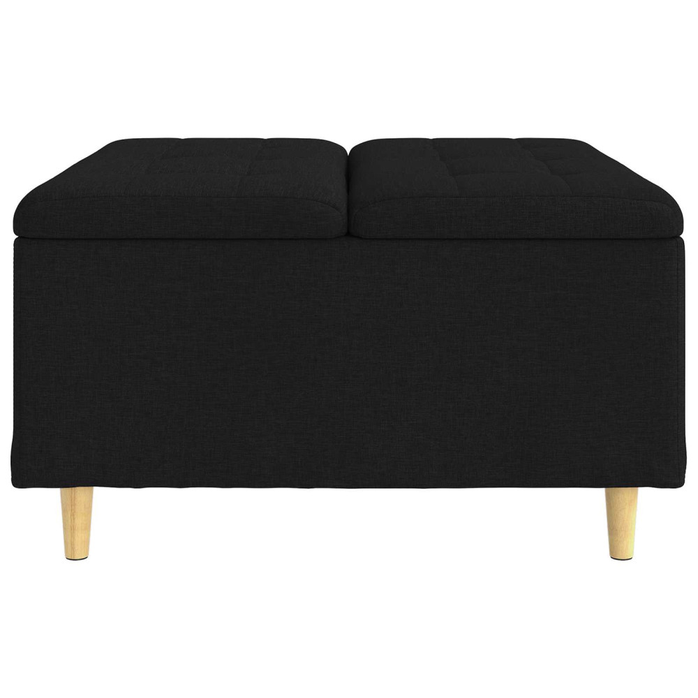 Produktbild för Förvaringspall med kudde Svart 80 x 80 x 45 cm tyg
