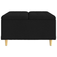 Produktbild för Förvaringspall med kudde Svart 80 x 80 x 45 cm tyg