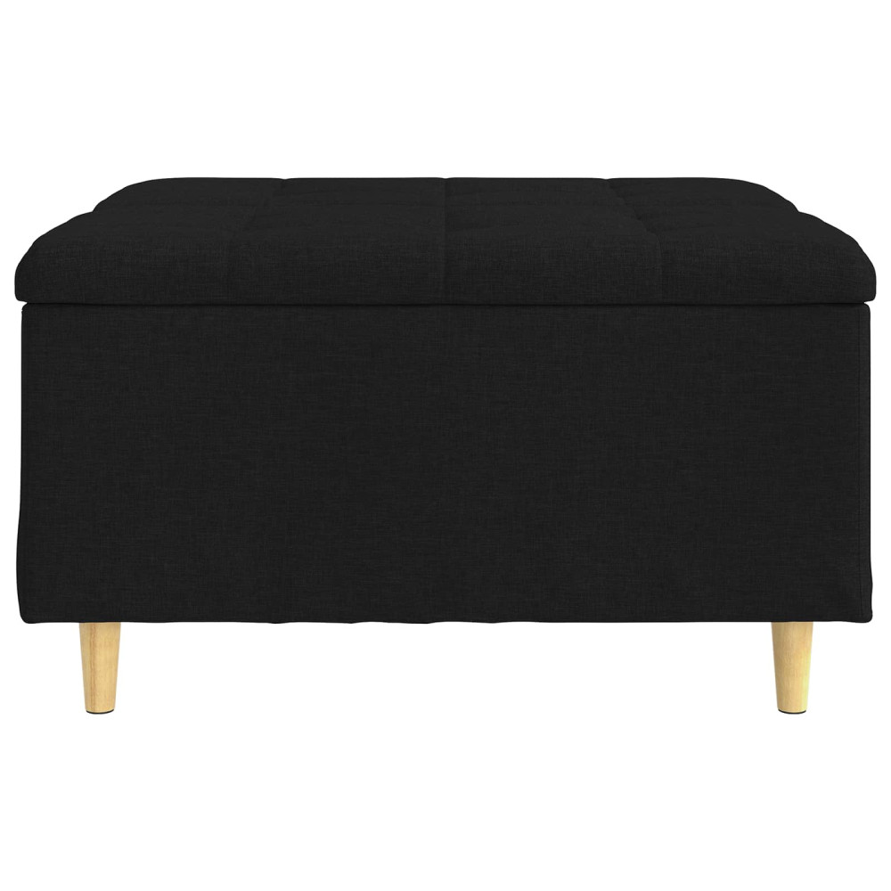 Produktbild för Förvaringspall med kudde Svart 80 x 80 x 45 cm tyg