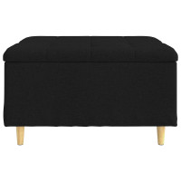 Produktbild för Förvaringspall med kudde Svart 80 x 80 x 45 cm tyg