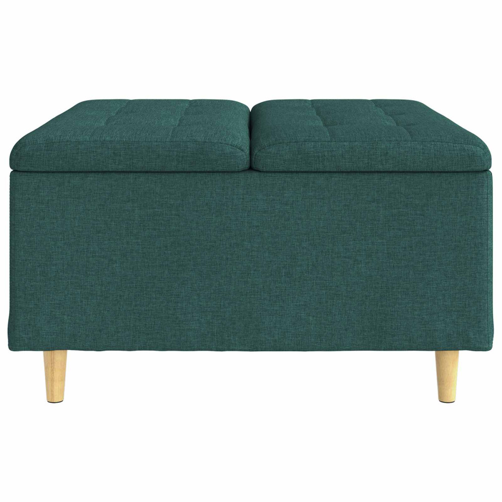 Produktbild för Förvaringspall med kudde Mörkgrön 80 x 80 x 45 cm tyg
