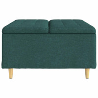 Produktbild för Förvaringspall med kudde Mörkgrön 80 x 80 x 45 cm tyg