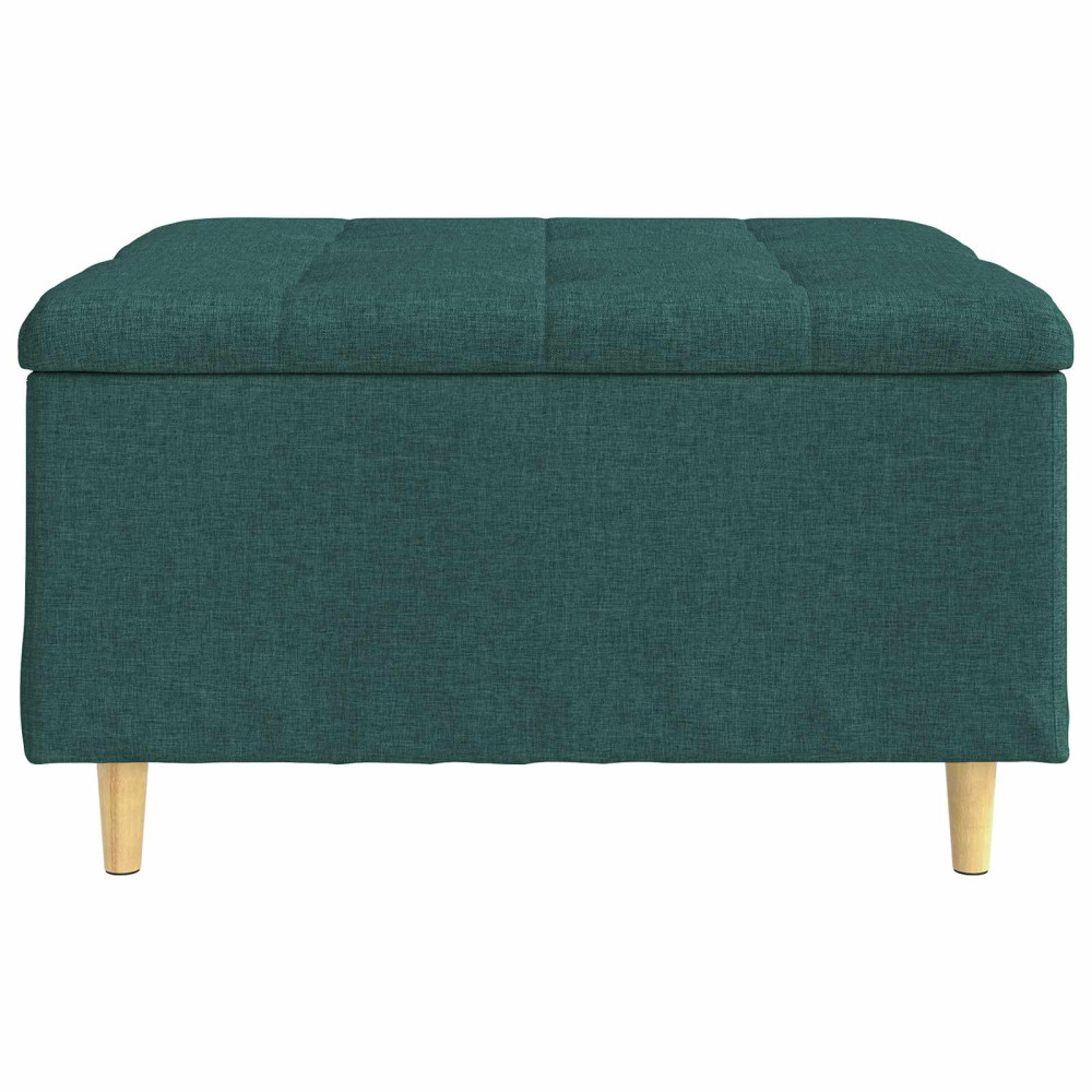 Produktbild för Förvaringspall med kudde Mörkgrön 80 x 80 x 45 cm tyg