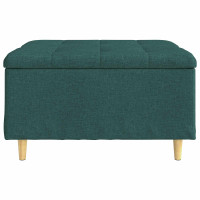 Produktbild för Förvaringspall med kudde Mörkgrön 80 x 80 x 45 cm tyg