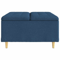 Produktbild för Förvaringspall med kudde Blå 80 x 80 x 45 cm tyg