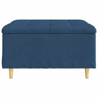 Produktbild för Förvaringspall med kudde Blå 80 x 80 x 45 cm tyg