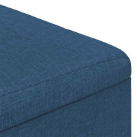 Produktbild för Förvaringspall med kudde Blå 80 x 80 x 45 cm tyg