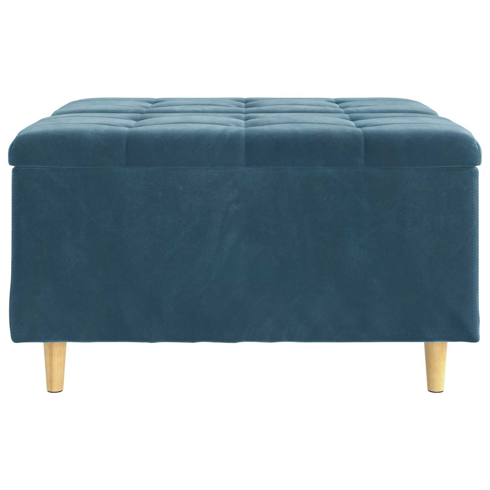 Produktbild för Förvaringspall med kudde Blå 80 x 80 x 45 cm Sammet