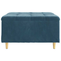 Produktbild för Förvaringspall med kudde Blå 80 x 80 x 45 cm Sammet