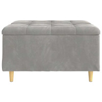 Produktbild för Förvaringspall med kudde Ljusgrå 80 x 80 x 45 cm Sammet