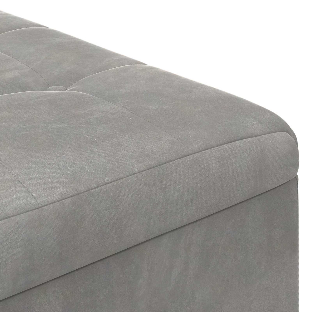 Produktbild för Förvaringspall med kudde Ljusgrå 80 x 80 x 45 cm Sammet
