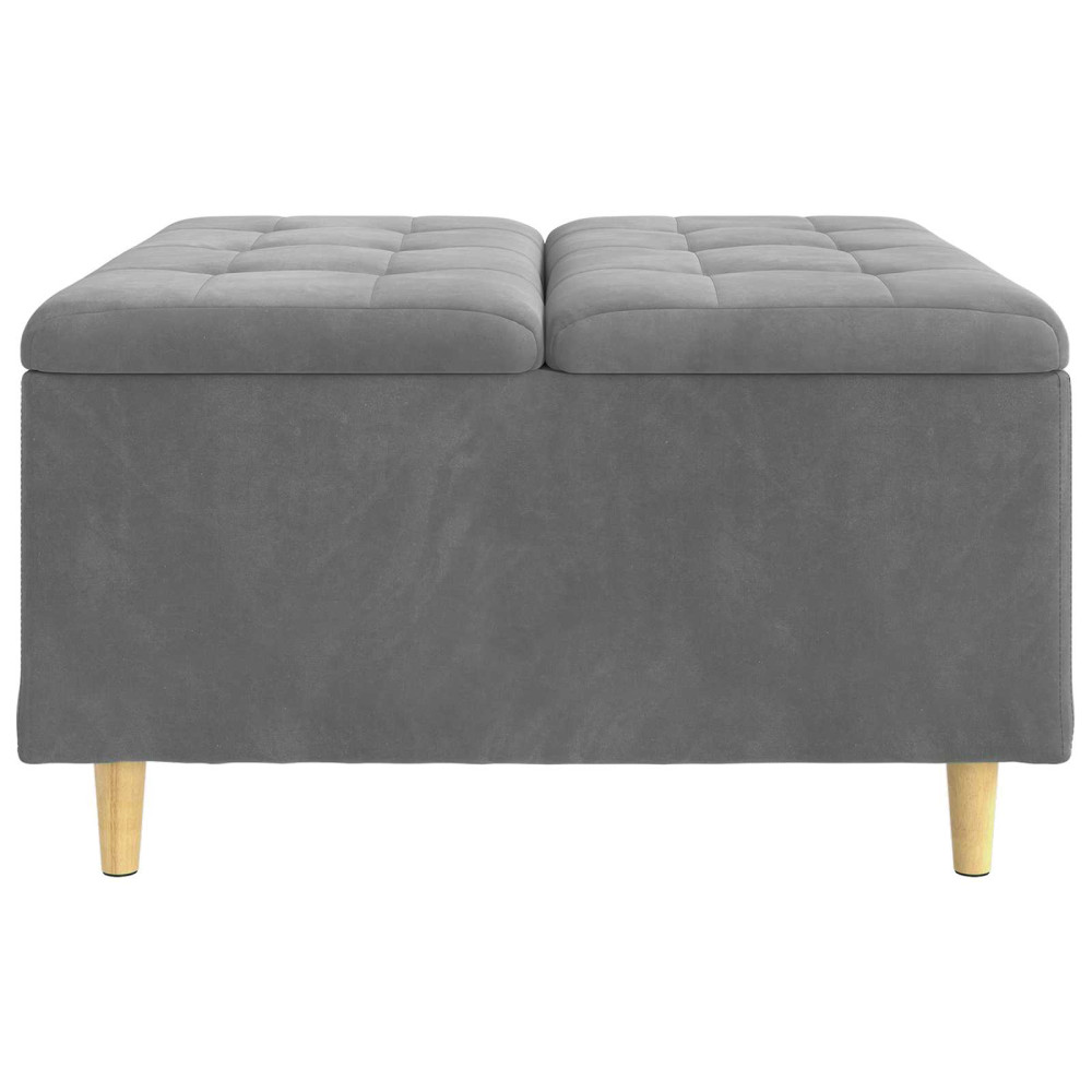 Produktbild för Förvaringspall med kudde Mörkgrå 80 x 80 x 45 cm Sammet