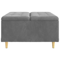 Produktbild för Förvaringspall med kudde Mörkgrå 80 x 80 x 45 cm Sammet