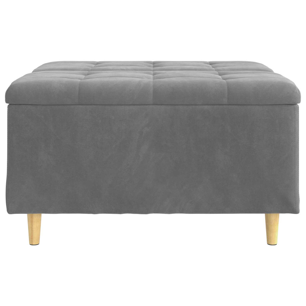 Produktbild för Förvaringspall med kudde Mörkgrå 80 x 80 x 45 cm Sammet