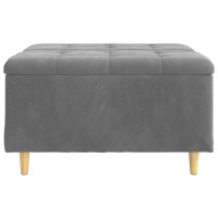 Produktbild för Förvaringspall med kudde Mörkgrå 80 x 80 x 45 cm Sammet