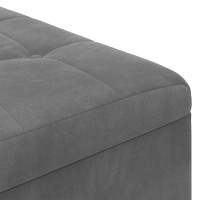 Produktbild för Förvaringspall med kudde Mörkgrå 80 x 80 x 45 cm Sammet