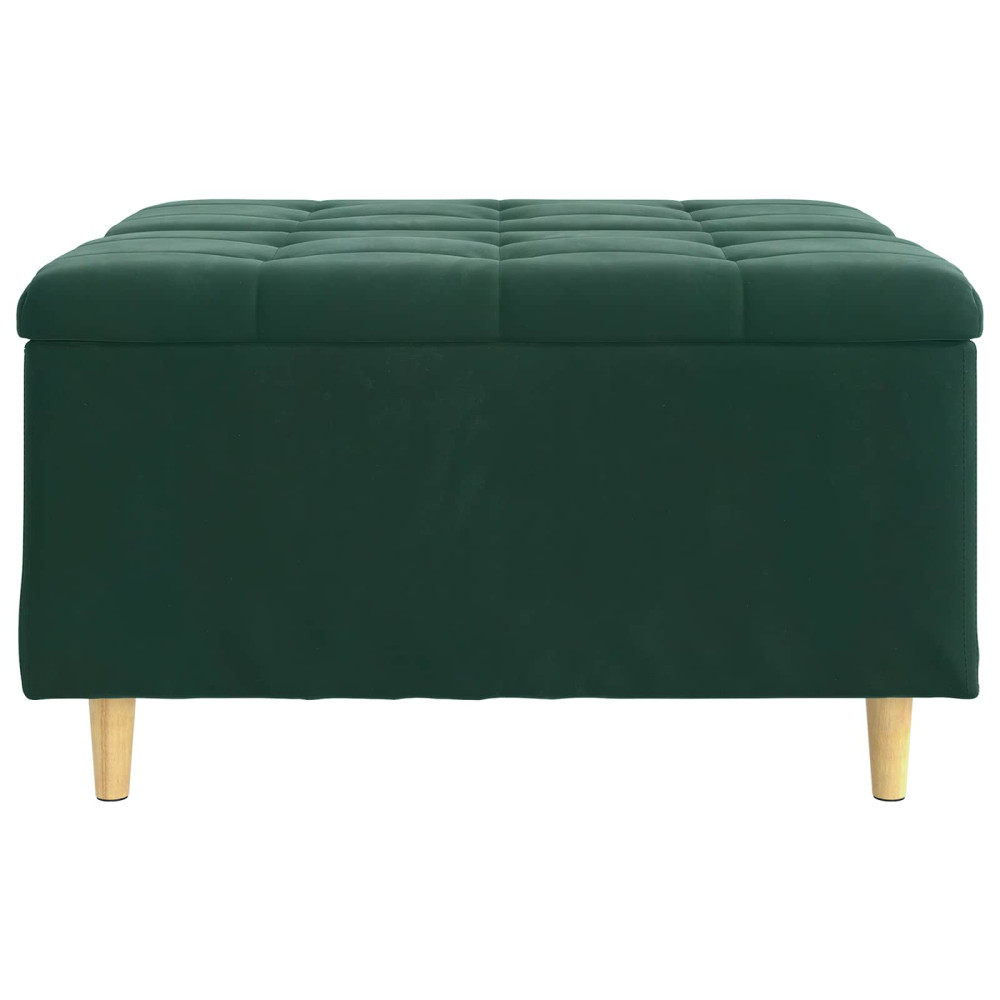 Produktbild för Förvaringspall med kudde Mörkgrön 80 x 80 x 45 cm Sammet