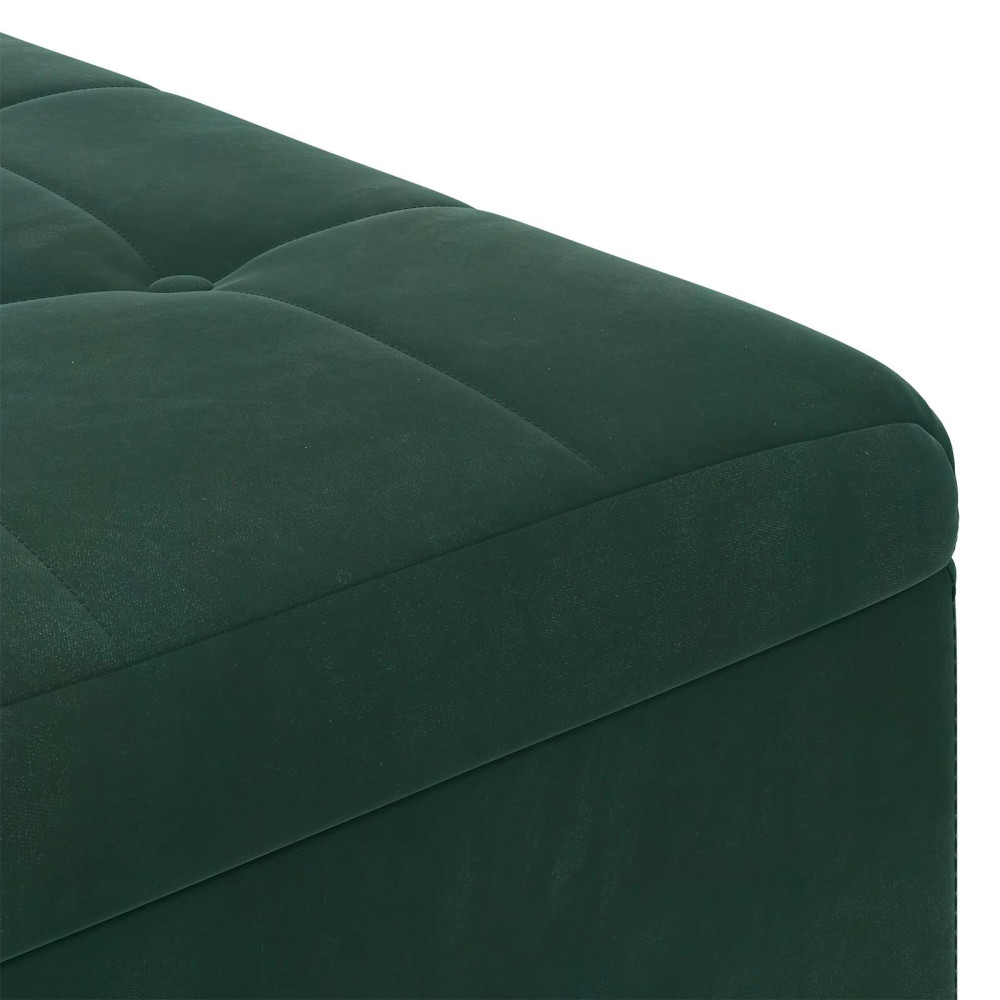 Produktbild för Förvaringspall med kudde Mörkgrön 80 x 80 x 45 cm Sammet