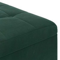 Produktbild för Förvaringspall med kudde Mörkgrön 80 x 80 x 45 cm Sammet