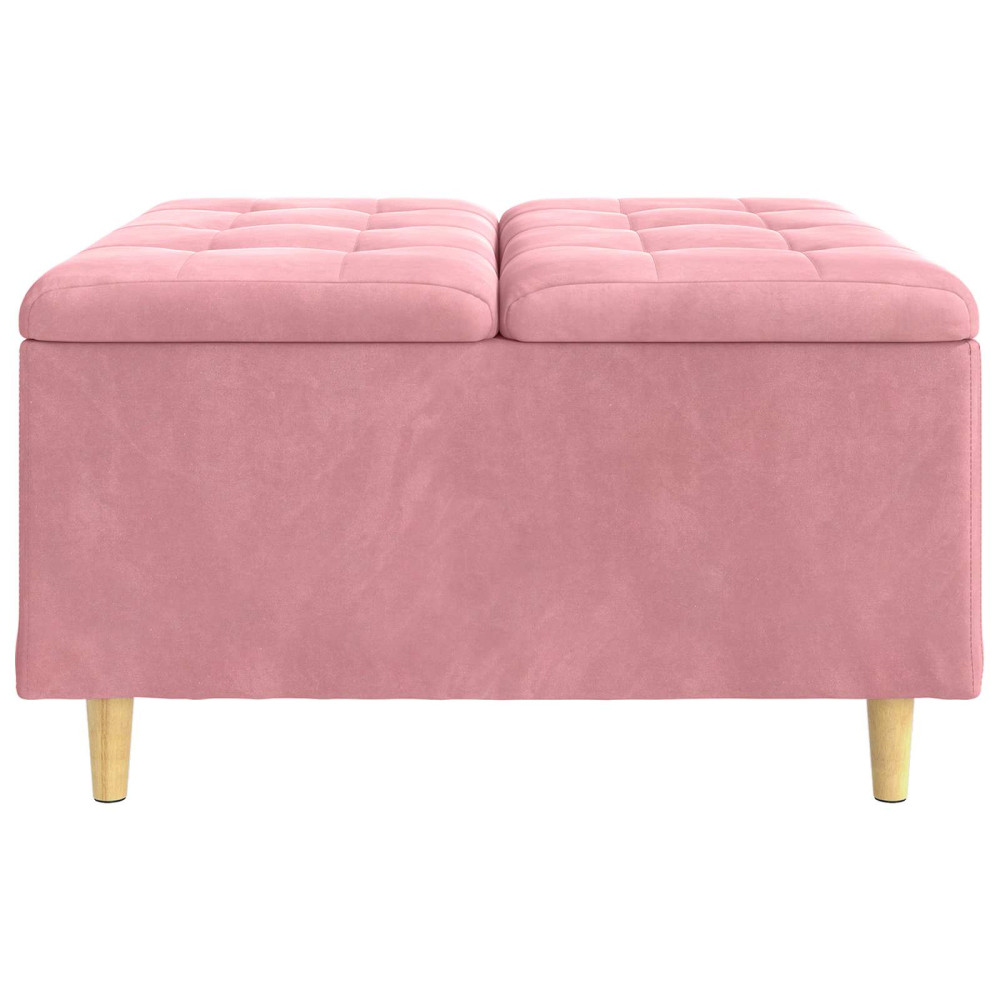 Produktbild för Förvaringspall med kudde Rosa 80 x 80 x 45 cm Sammet