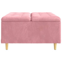 Produktbild för Förvaringspall med kudde Rosa 80 x 80 x 45 cm Sammet